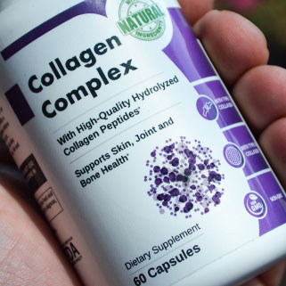Collagen Complex Bottle in Hand