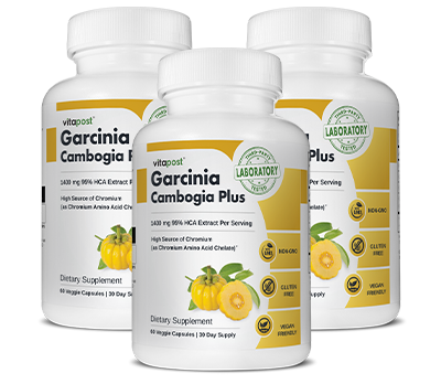 3 Bottles Of Garcinia Cambogia Plus With Printed Details