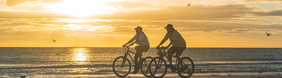 Old Couple Cycling